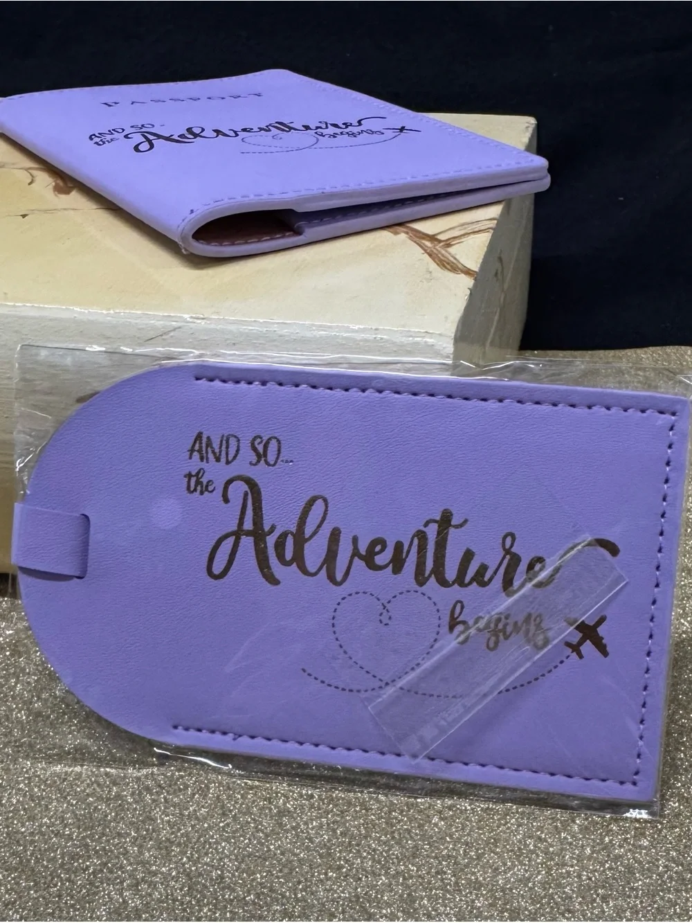 Passport Holder & Luggage Tag Set - Lavender 